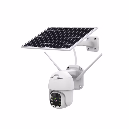 2.8mm 広視野 IR/ウォーム LED ダブルライト 2.0MP フルカラー PTZ ソーラー 4G カメラ